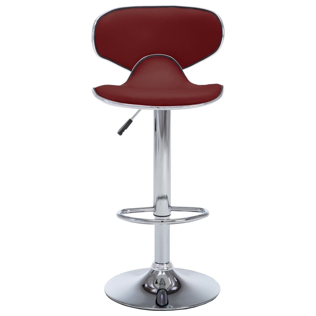 vidaXL Tabourets de bar lot de 2 rouge bordeaux similicuir