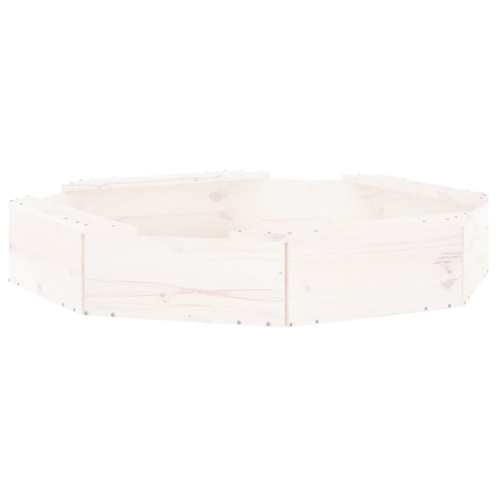 vidaXL Bac à sable avec sièges blanc octogone bois de pin massif