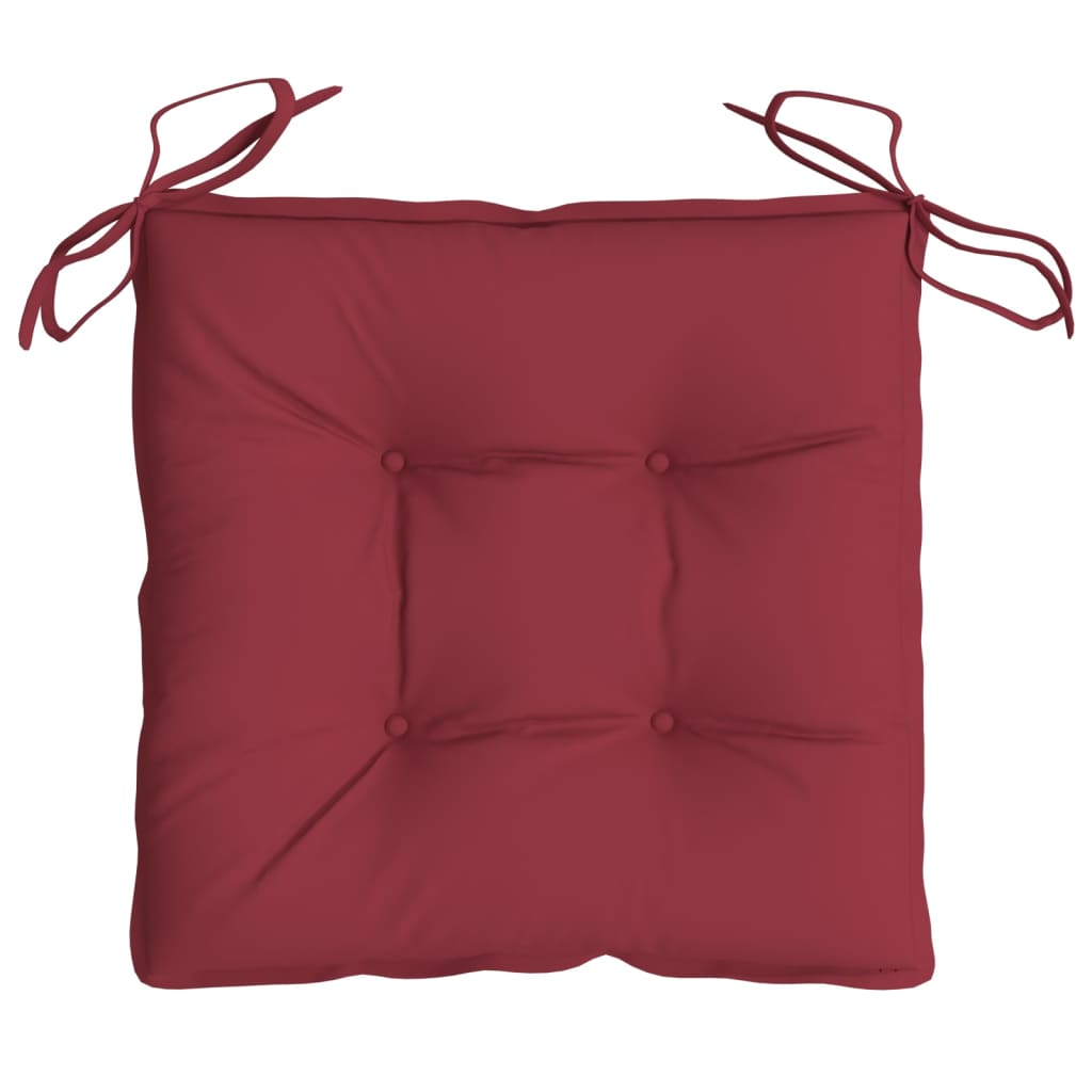 vidaXL Coussins de chaise lot de 6 rouge bordeaux 50x50x7 cm