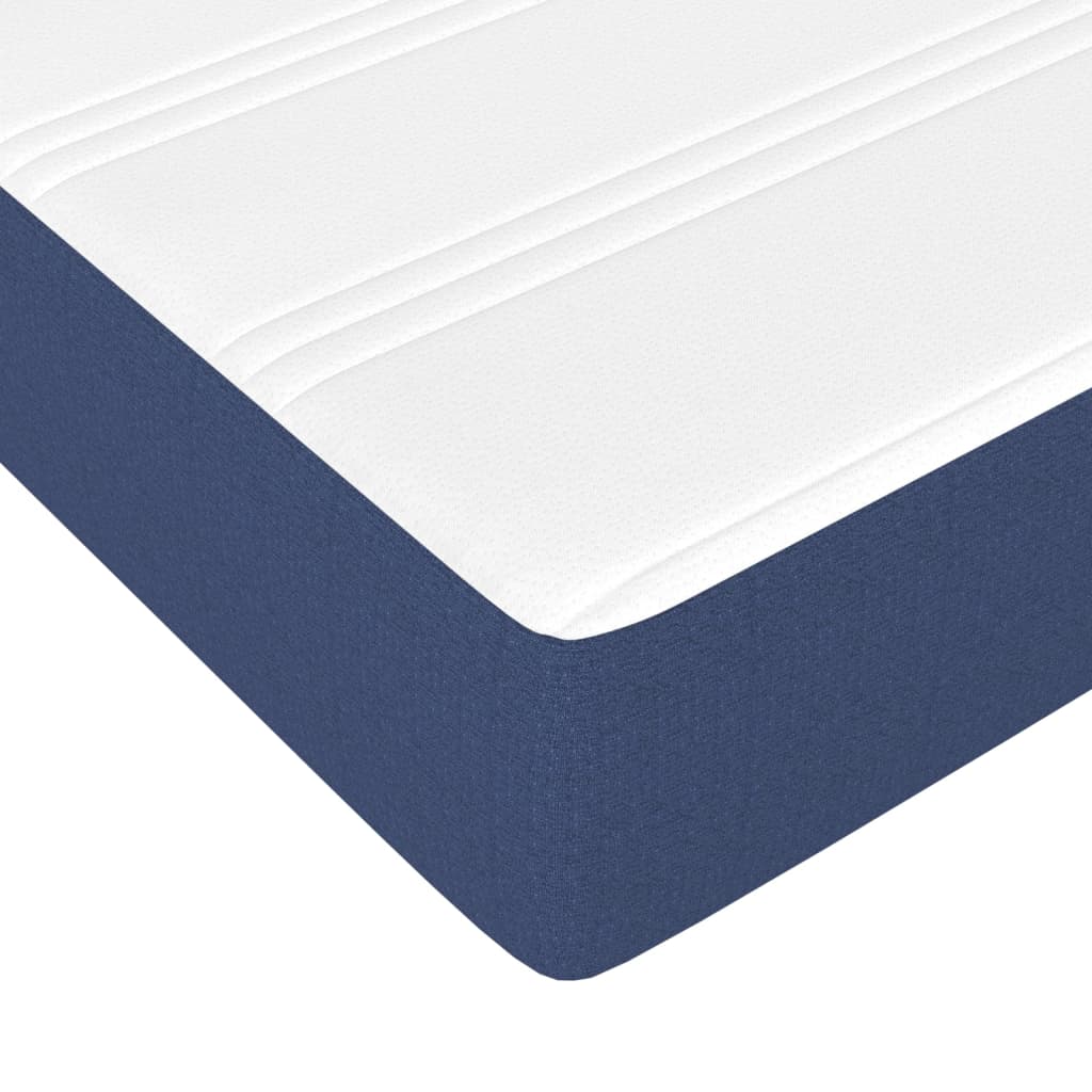 vidaXL Sommier à lattes de lit avec matelas Bleu 90x190 cm Tissu