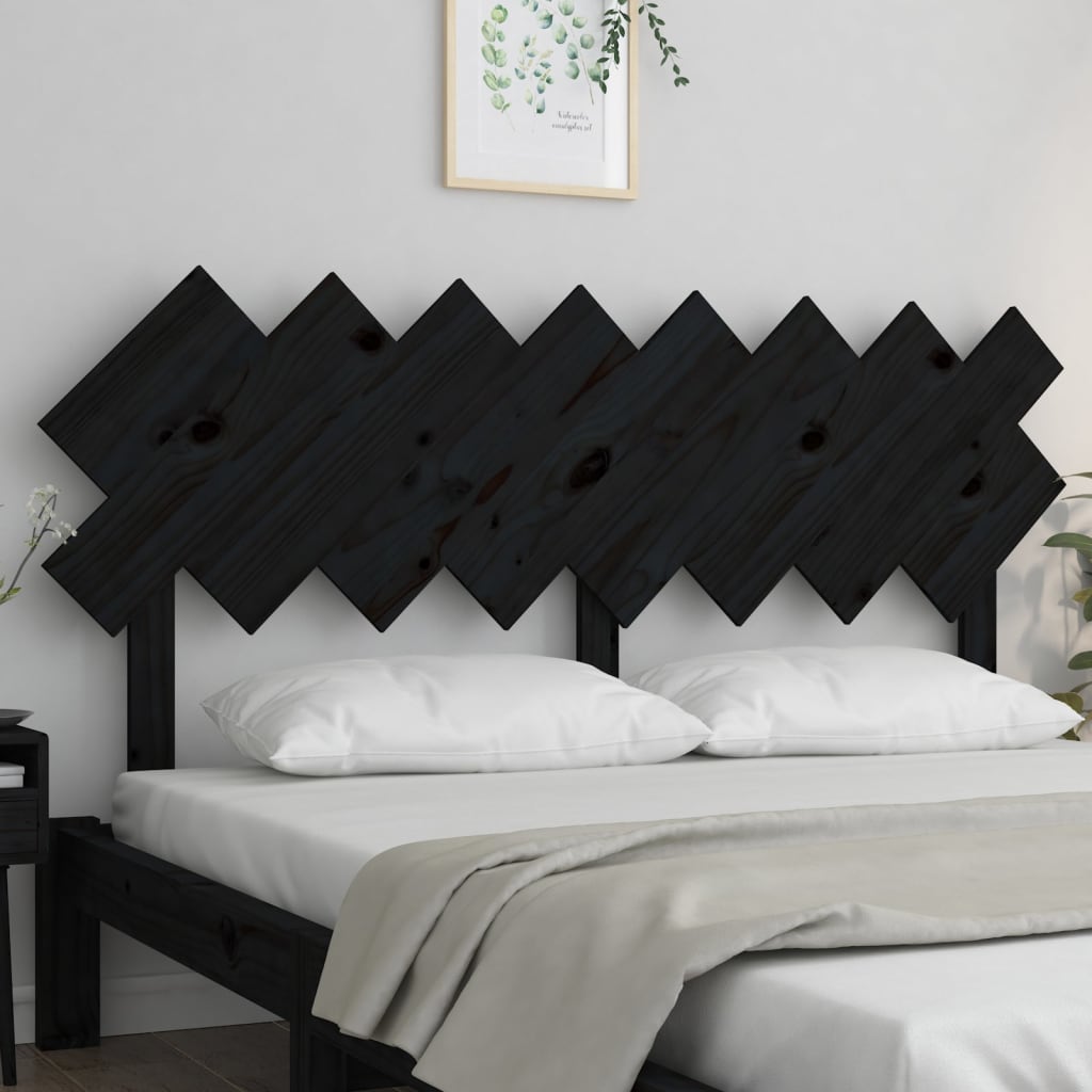 vidaXL Tête de lit Noir 159,5x3x80,5 cm Bois massif de pin