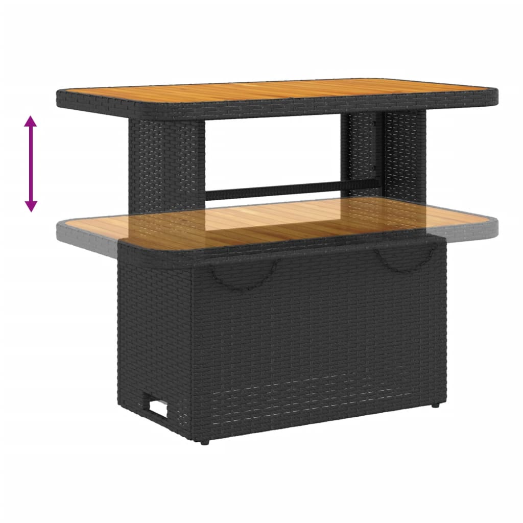 vidaXL Ensemble à manger de jardin coussins 2pcs noir résine tressée