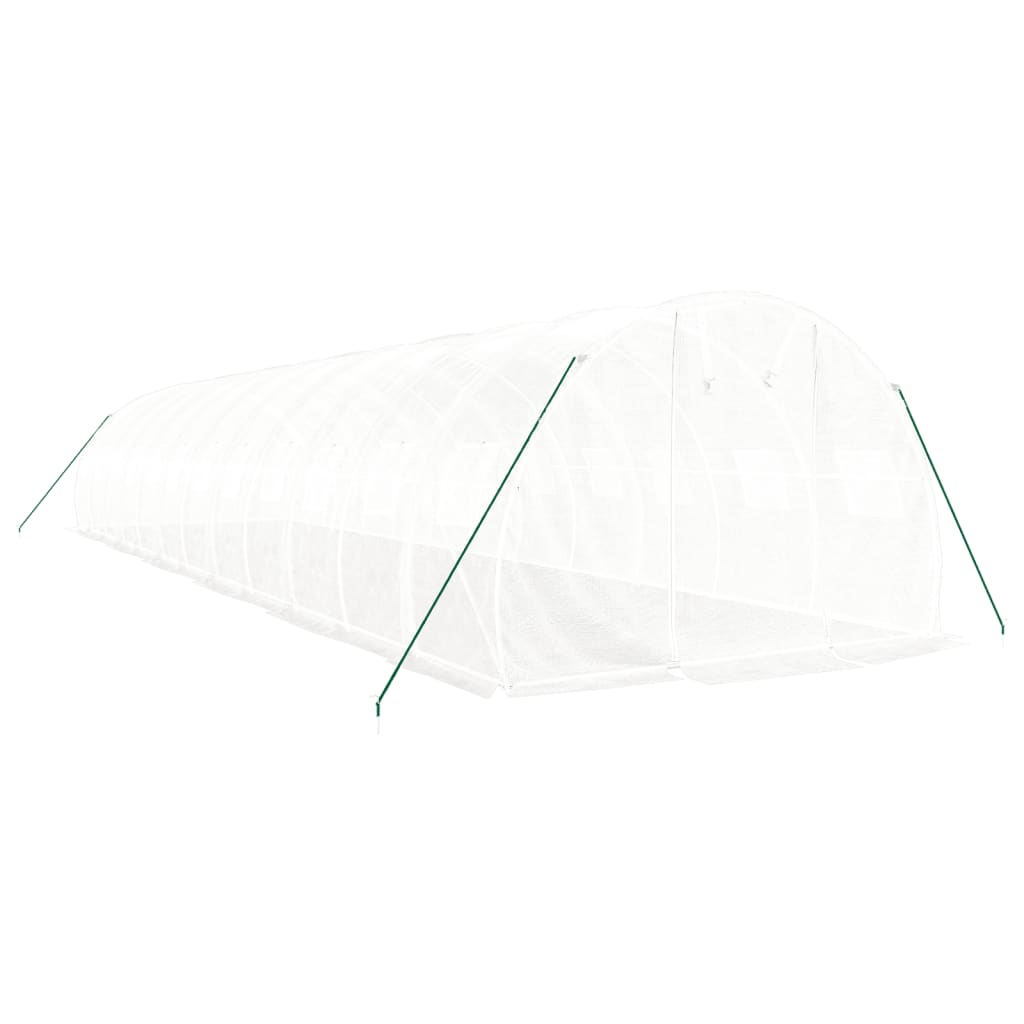 vidaXL Serre avec cadre en acier blanc 36 m² 12x3x2 m