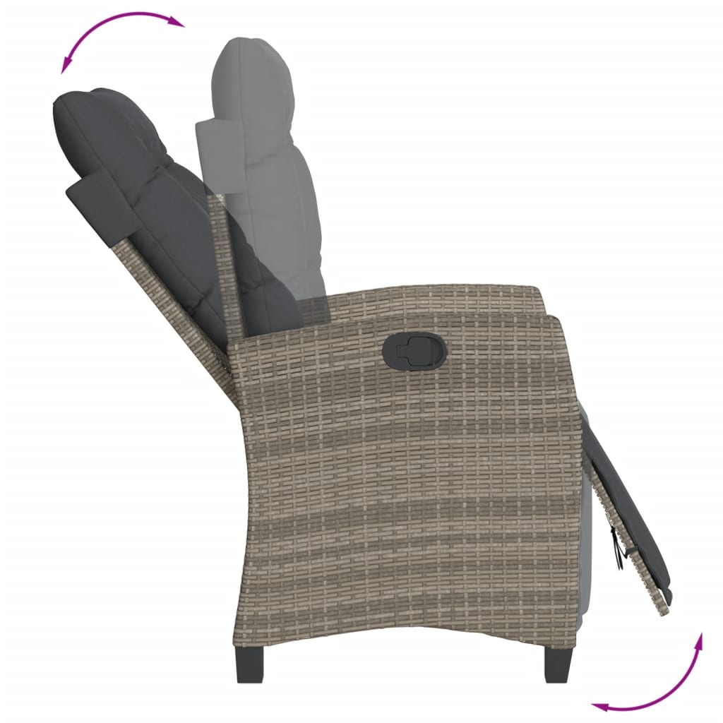 vidaXL Ensemble à manger de jardin 9 pcs coussins gris résine tressée