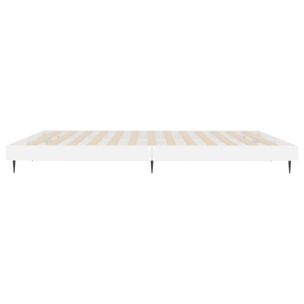 vidaXL Cadre de lit sans matelas blanc brillant 200x200 cm