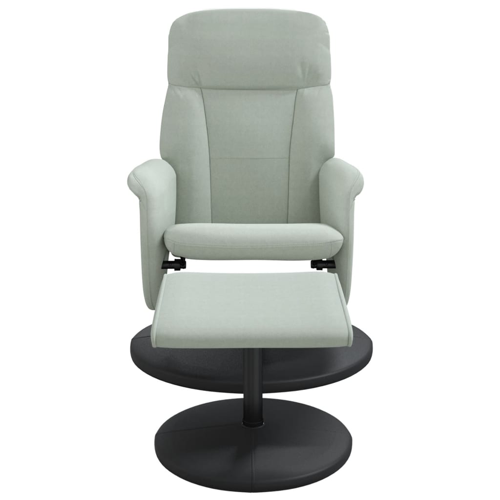 vidaXL Fauteuil inclinable avec repose-pied gris clair velours