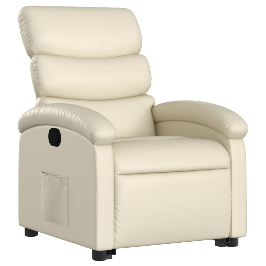 vidaXL Fauteuil inclinable Crème Similicuir