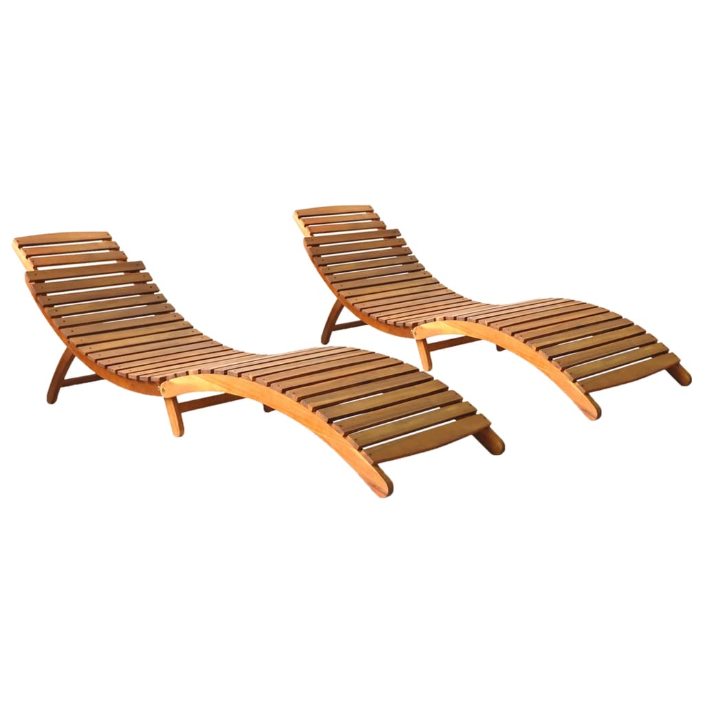 vidaXL Chaises longues lot de 2 Bois d'acacia solide