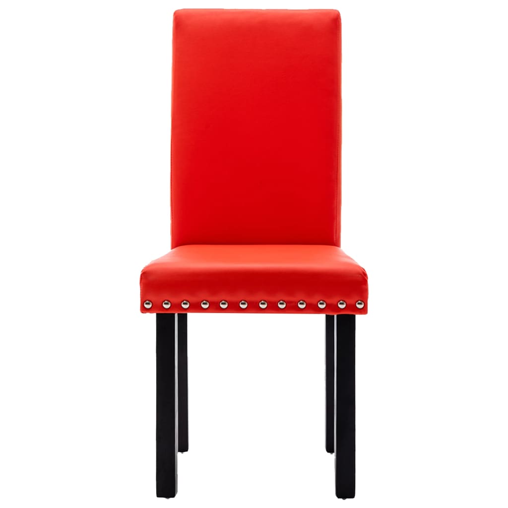 vidaXL Chaises de salle à manger 4 pcs Rouge PVC