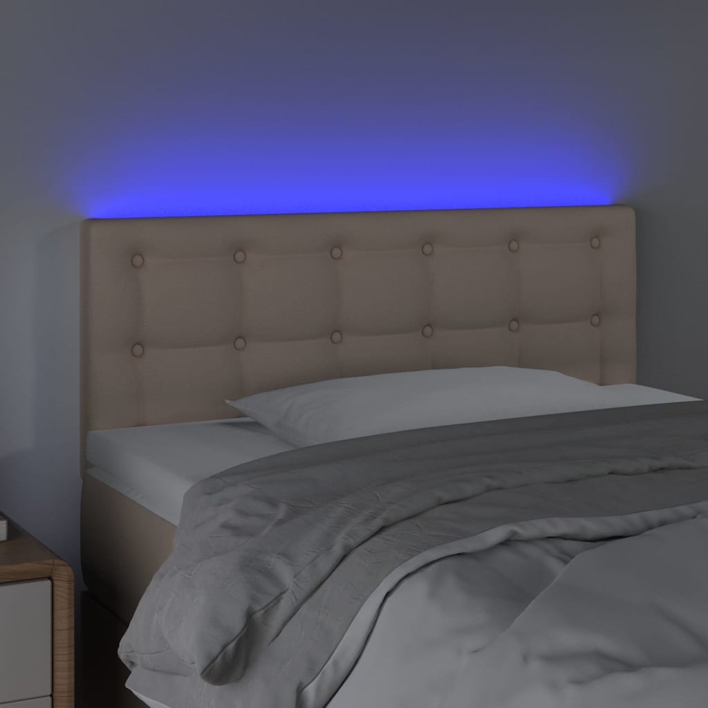 vidaXL Tête de lit à LED Cappuccino 100x5x78/88 cm Similicuir
