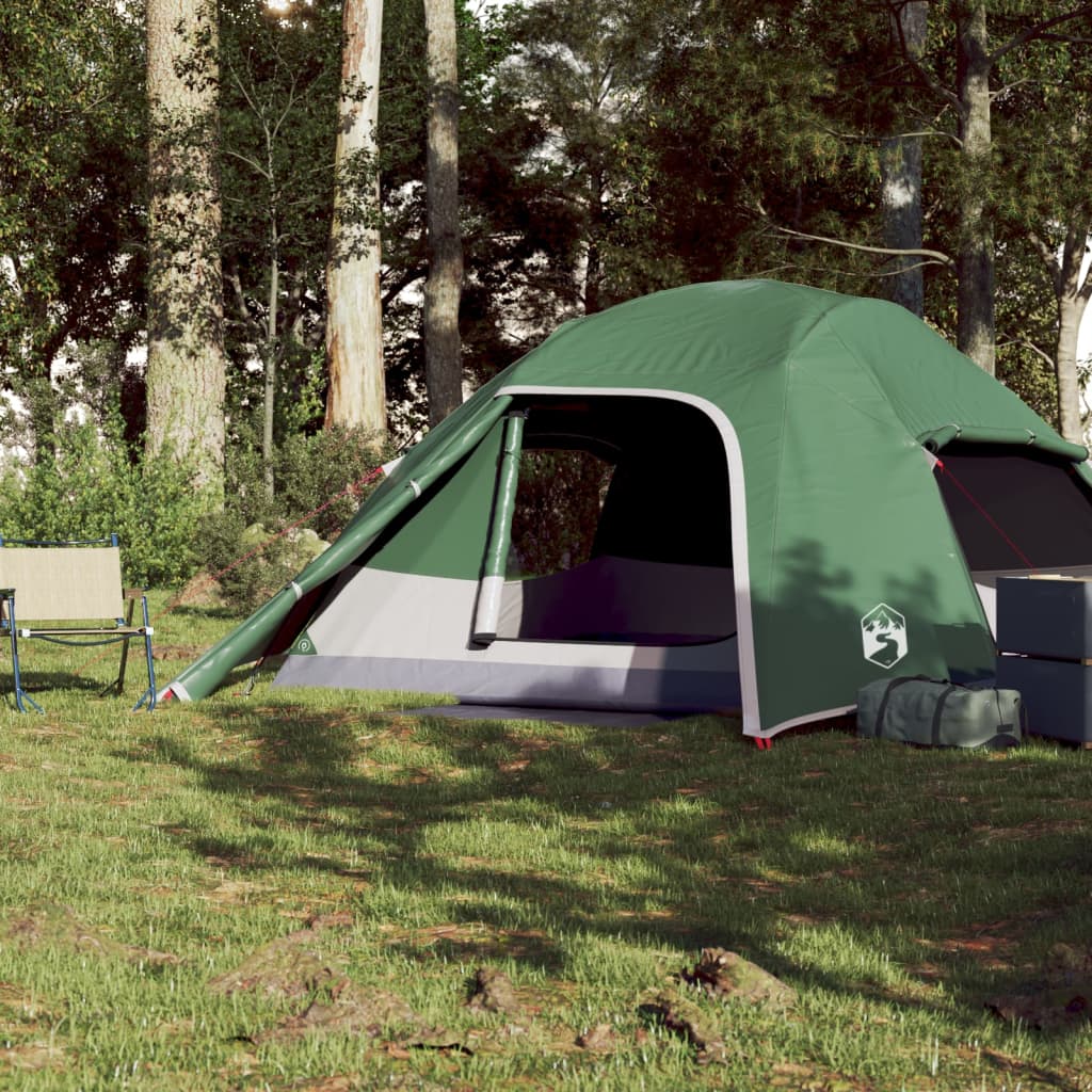 vidaXL Tente de camping à dôme 4 personnes vert imperméable