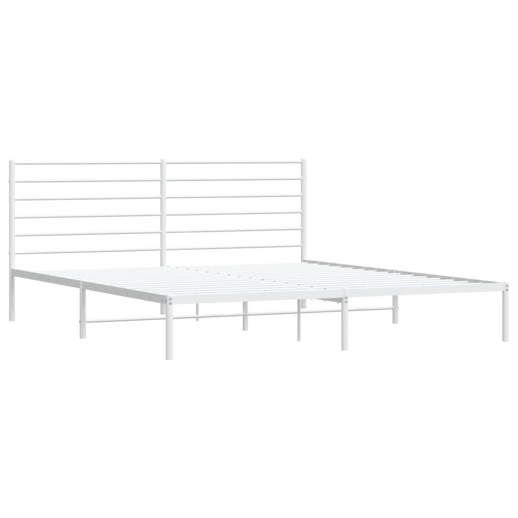 vidaXL Cadre de lit métal sans matelas et tête de lit blanc 193x203 cm