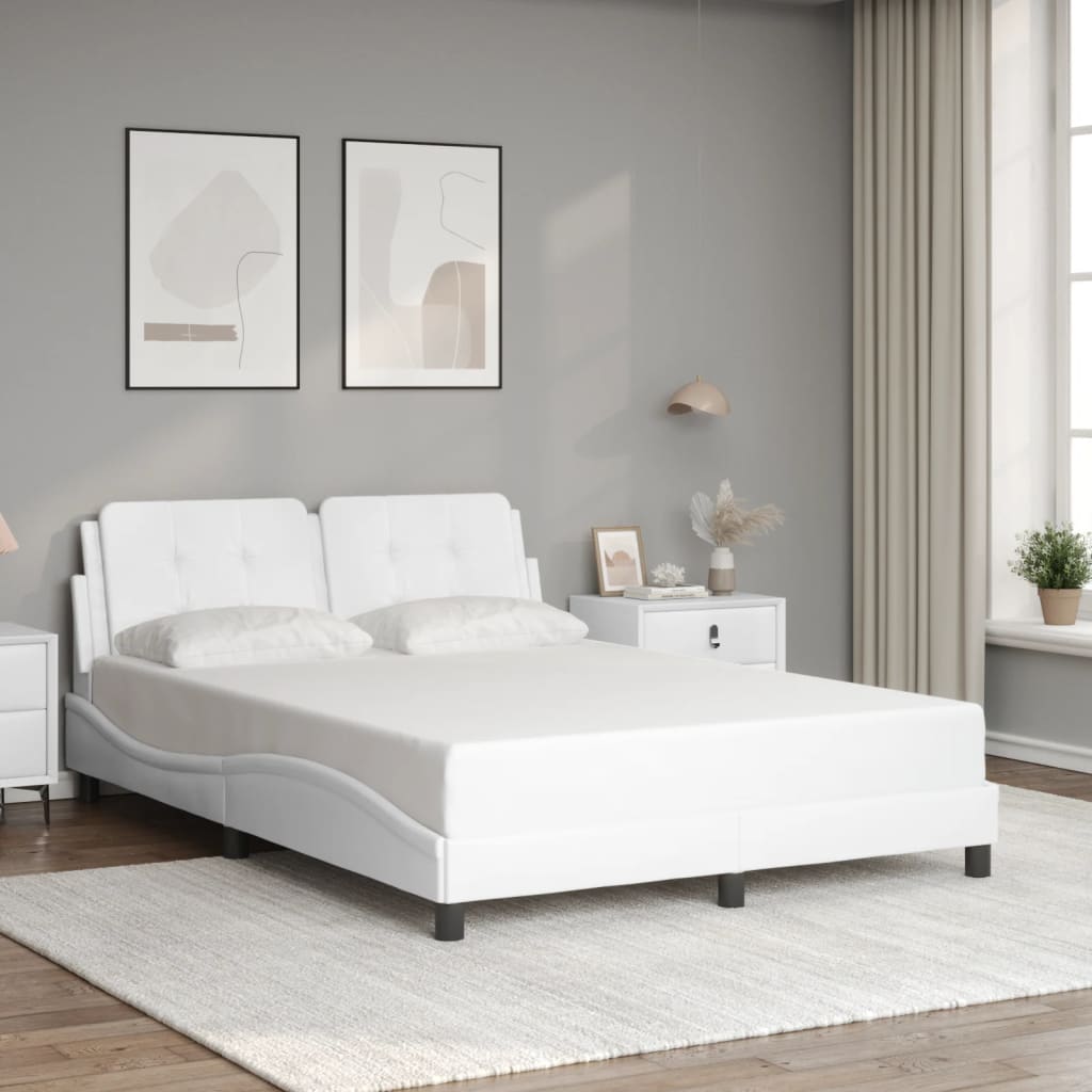 vidaXL Cadre de lit avec lumières LED blanc 120x200 cm similicuir