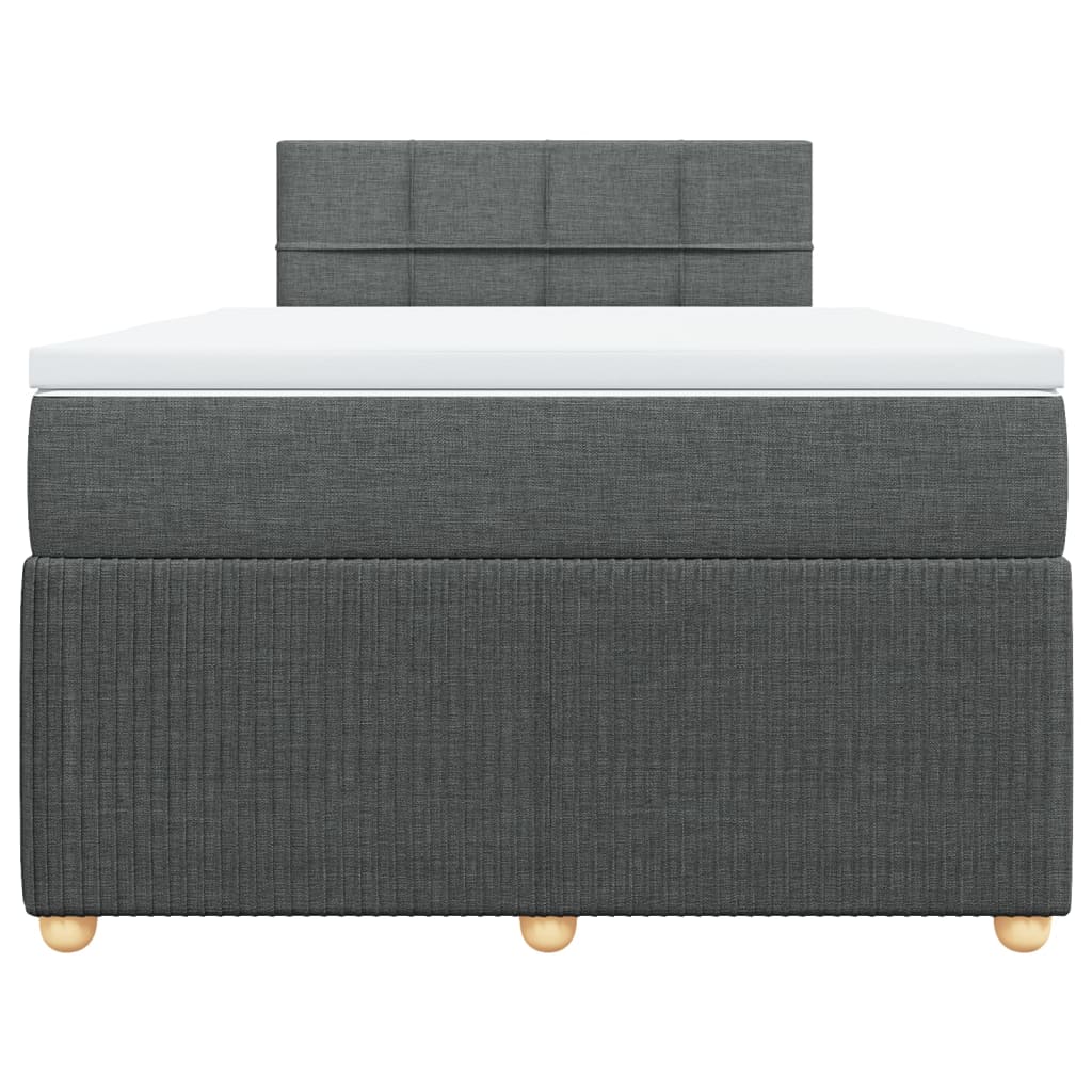 vidaXL Sommier à lattes de lit avec matelas gris foncé 120x190cm tissu