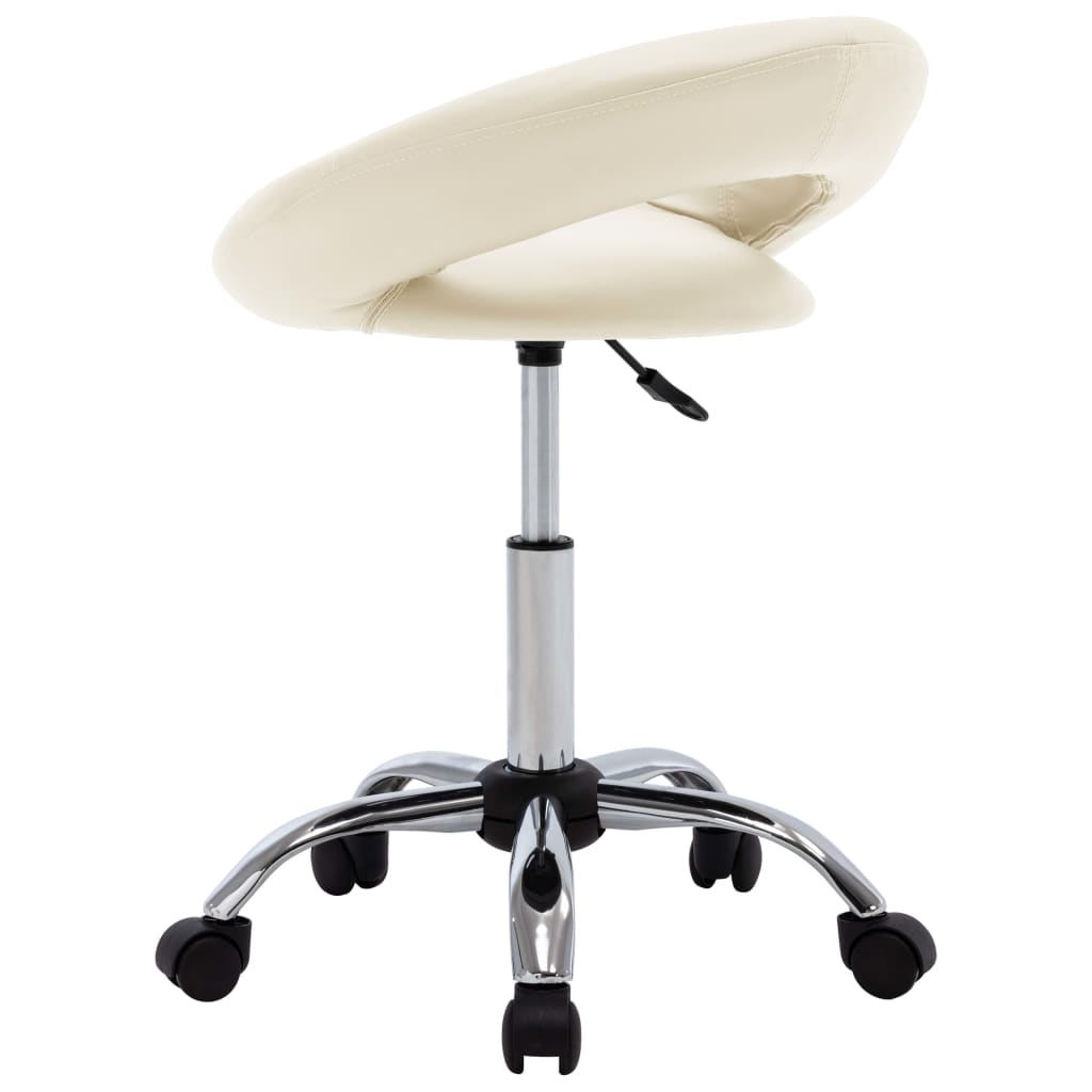 vidaXL Chaise de salle à manger pivotante Crème Similicuir