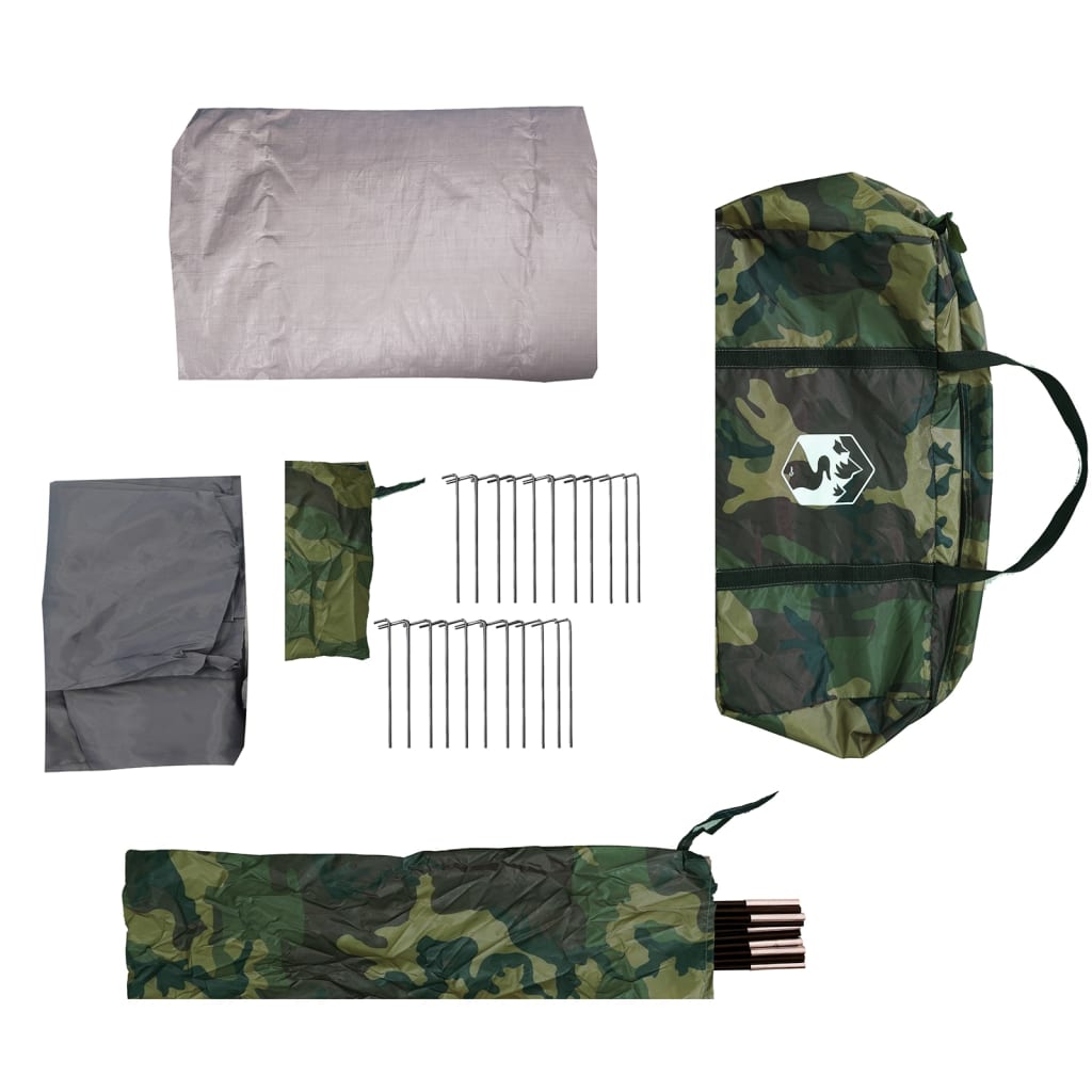 vidaXL Tente familiale tunnel 6 personnes camouflage imperméable