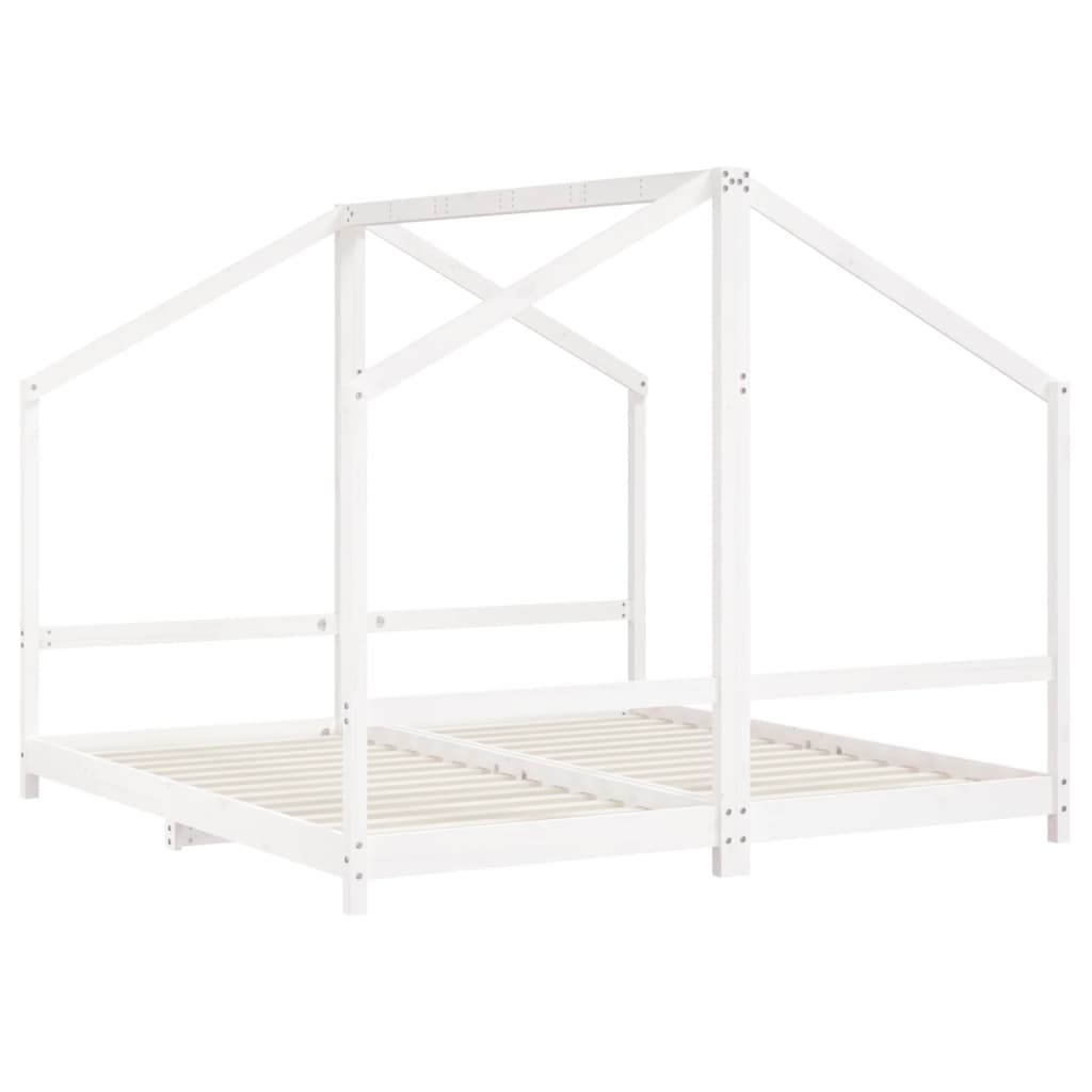 vidaXL Cadre de lit d'enfant blanc 2x(90x190) cm bois de pin massif
