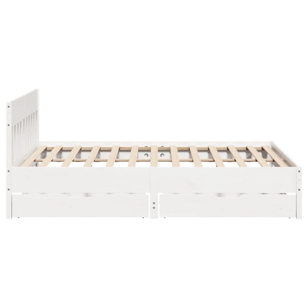 vidaXL Cadre de lit sans matelas blanc 180x200 cm bois massif de pin