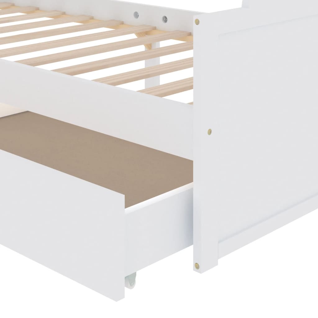 vidaXL Cadre de lit sans matelas blanc bois de pin massif 90x200 cm