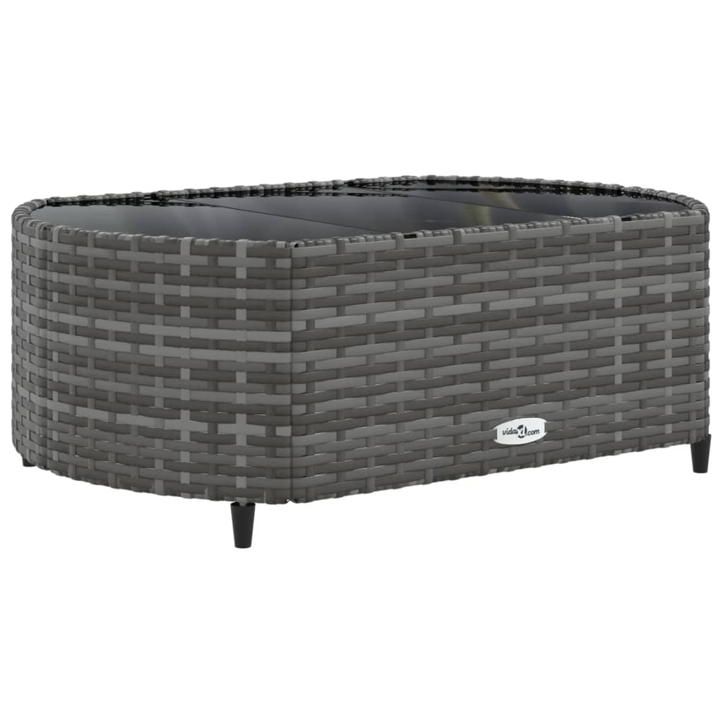 vidaXL Salon de jardin avec coussins 10 pcs gris résine tressée