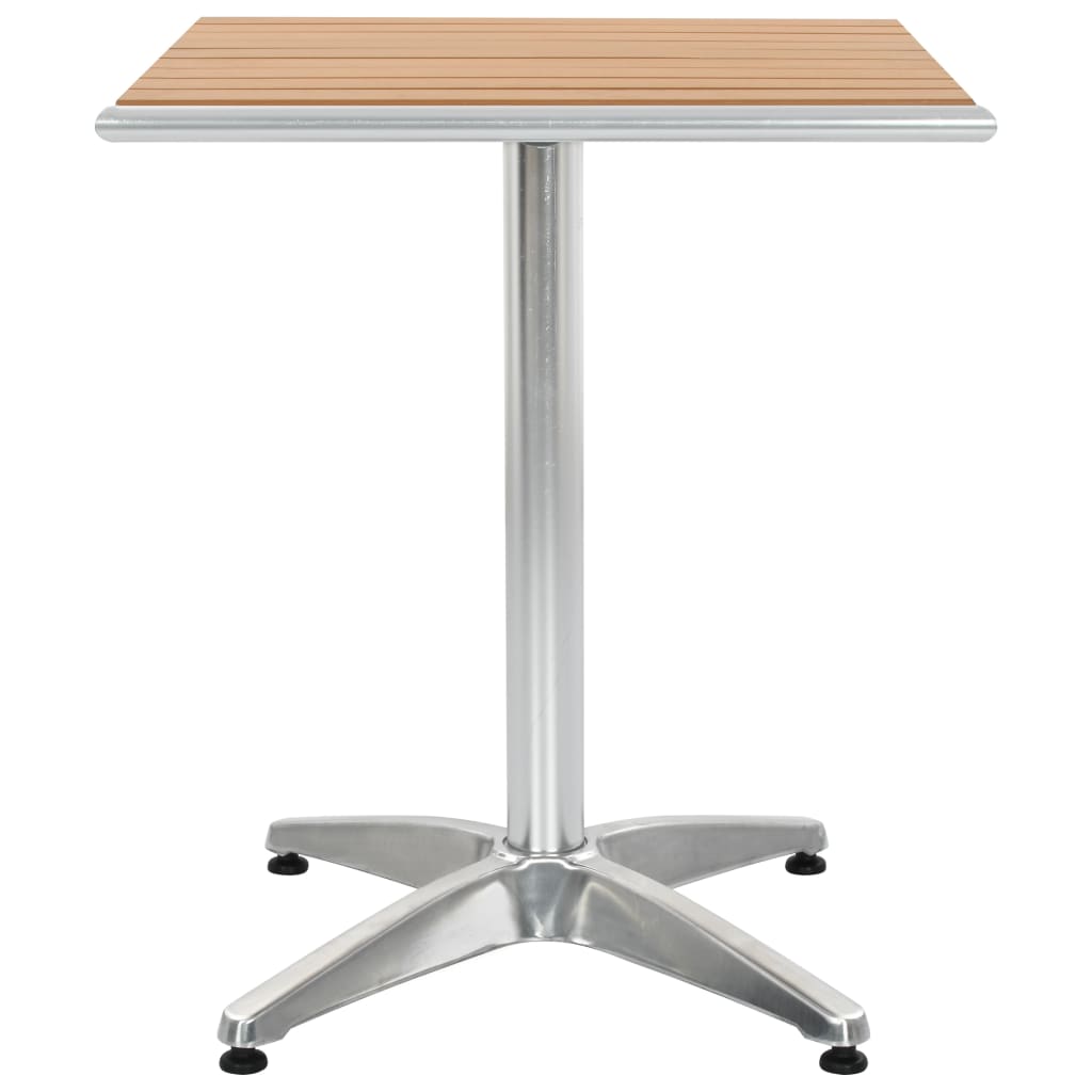 vidaXL Table de jardin Argenté 60x60x70 cm Aluminium et WPC