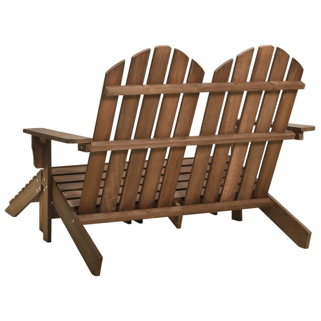 vidaXL Chaise de jardin Adirondack 2 places repose-pied sapin marron