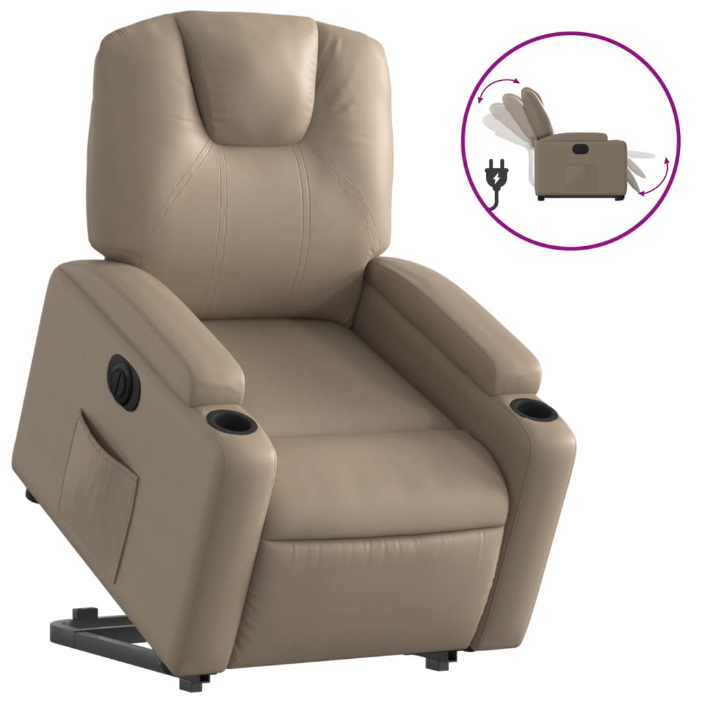 vidaXL Fauteuil inclinable électrique cappuccino similicuir