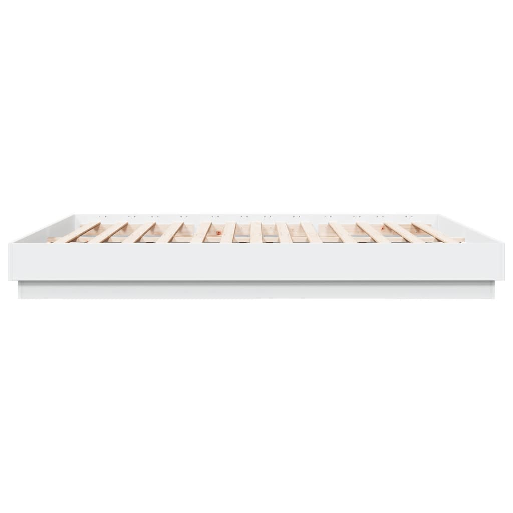 vidaXL Cadre de lit avec LED sans matelas blanc 200x200 cm