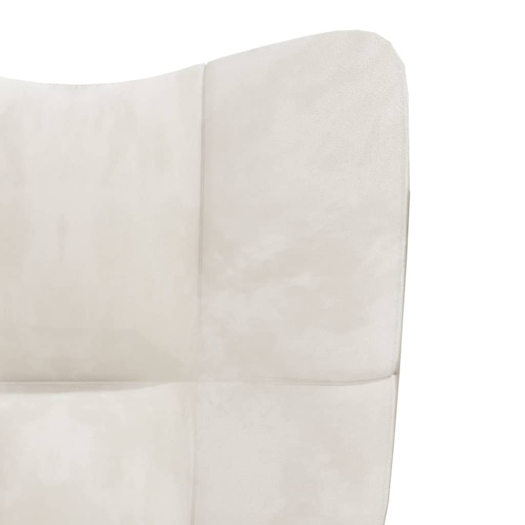 vidaXL Chaise de relaxation Blanc crème Velours