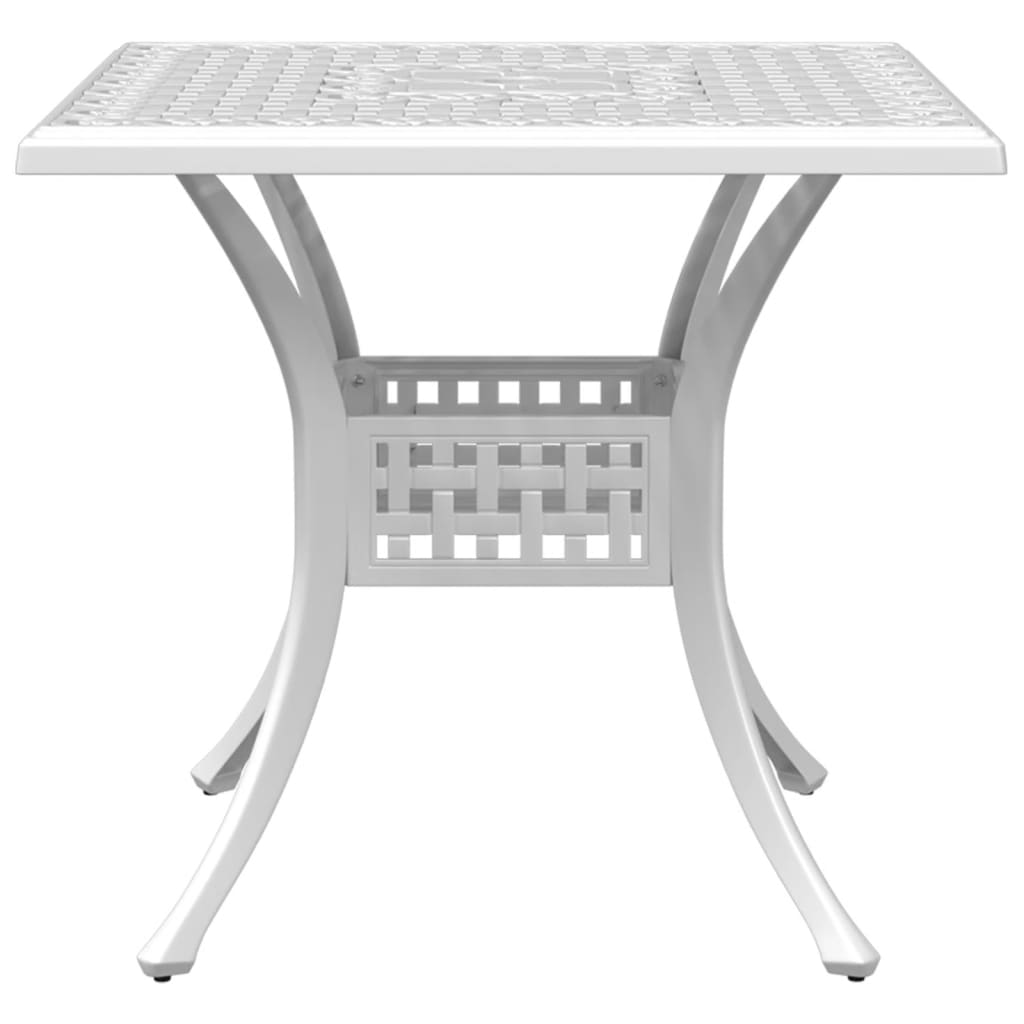 vidaXL Table de jardin blanc 80x80x75 cm aluminium coulé