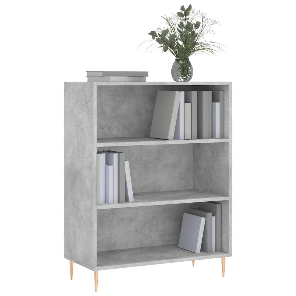 vidaXL Bibliothèque gris béton 69,5x32,5x90 cm bois d'ingénierie