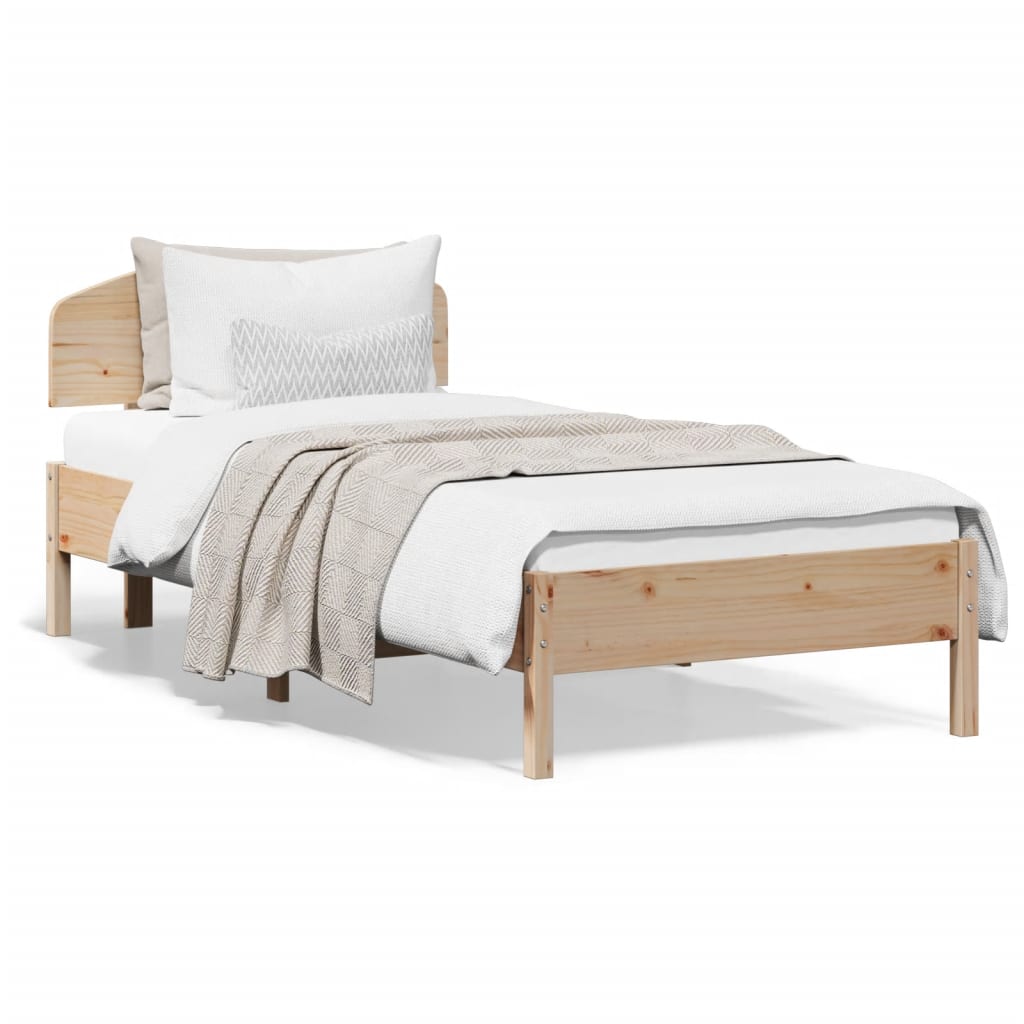 vidaXL Cadre de lit et tête de lit 100x200 cm bois de pin massif