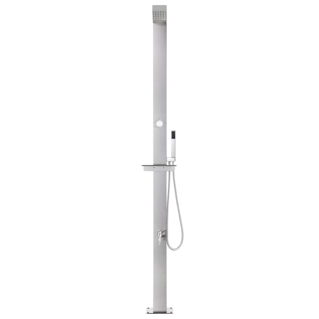 vidaXL Douche de jardin 220 cm Acier inoxydable