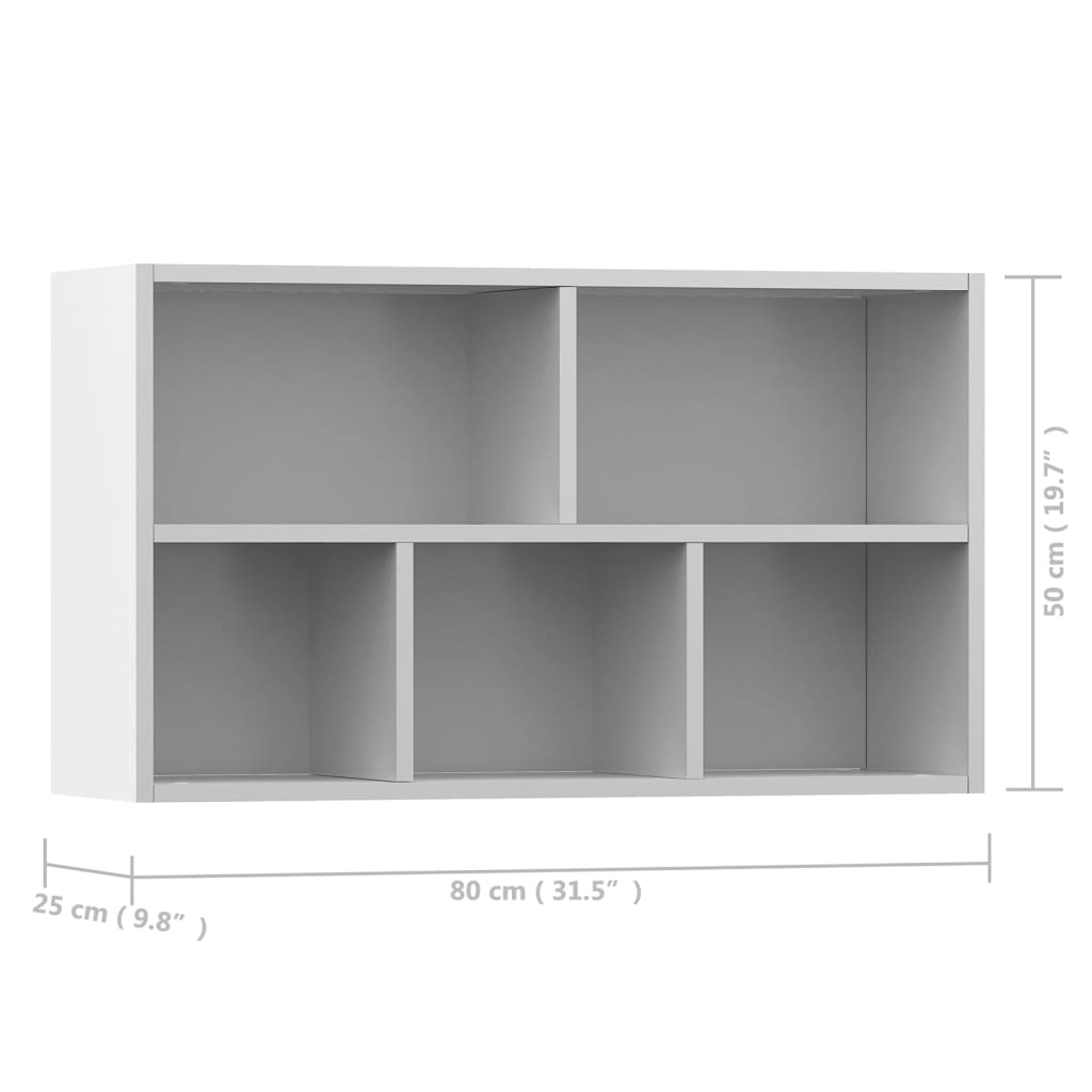 vidaXL Bibliothèque/Buffet Blanc 50x25x80 cm Bois d’ingénierie