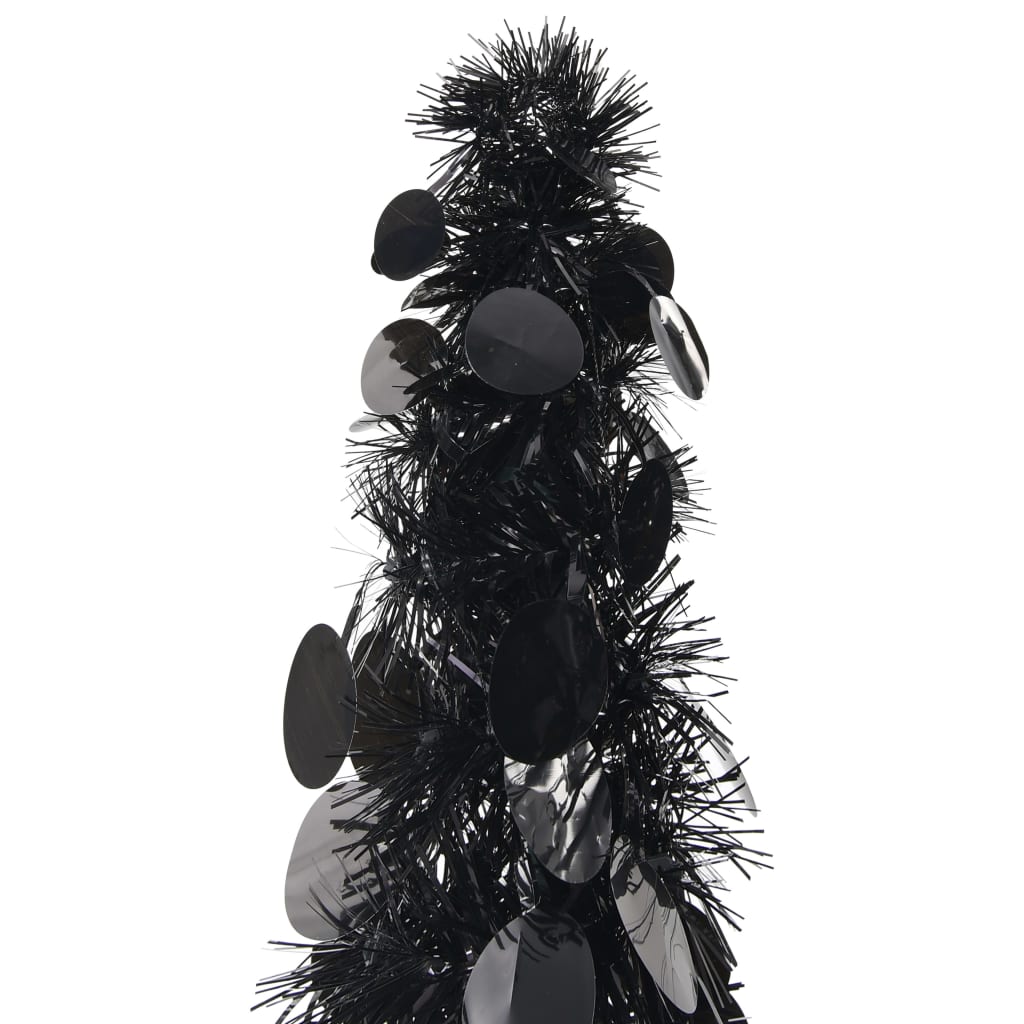 vidaXL Sapin de Noël artificiel escamotable Noir 120 cm PET