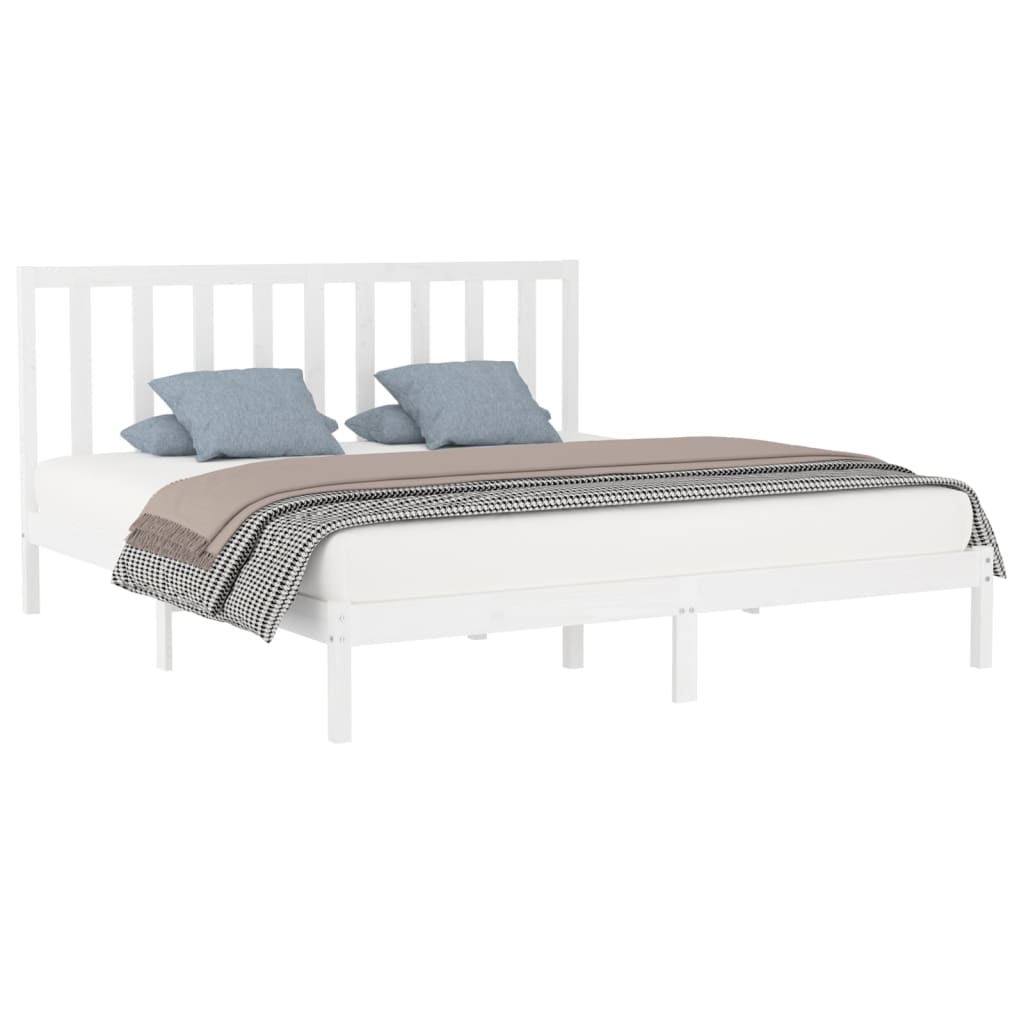 vidaXL Cadre de lit sans matelas blanc 180x200 cm bois massif