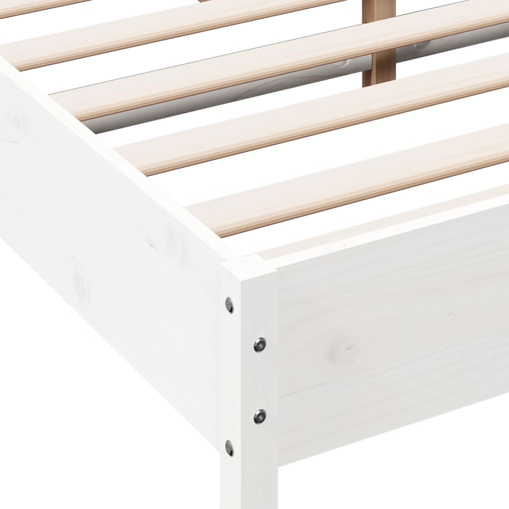 vidaXL Cadre de lit sans matelas blanc 150x200 cm bois de pin massif