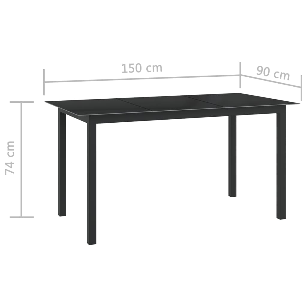 vidaXL Ensemble de salle à manger de jardin 10 pcs Noir et anthracite