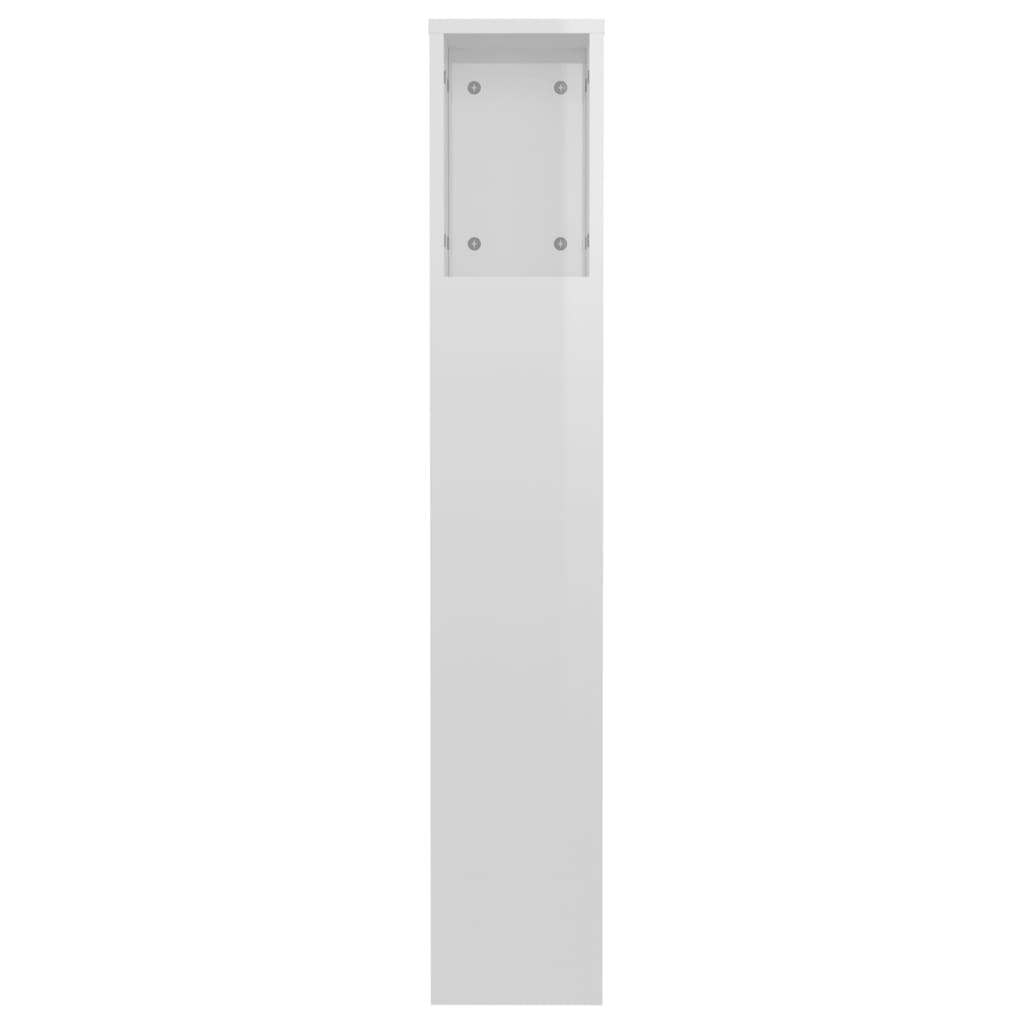 vidaXL Armoire de tête de lit blanc brillant 120x18,5x102,5 cm