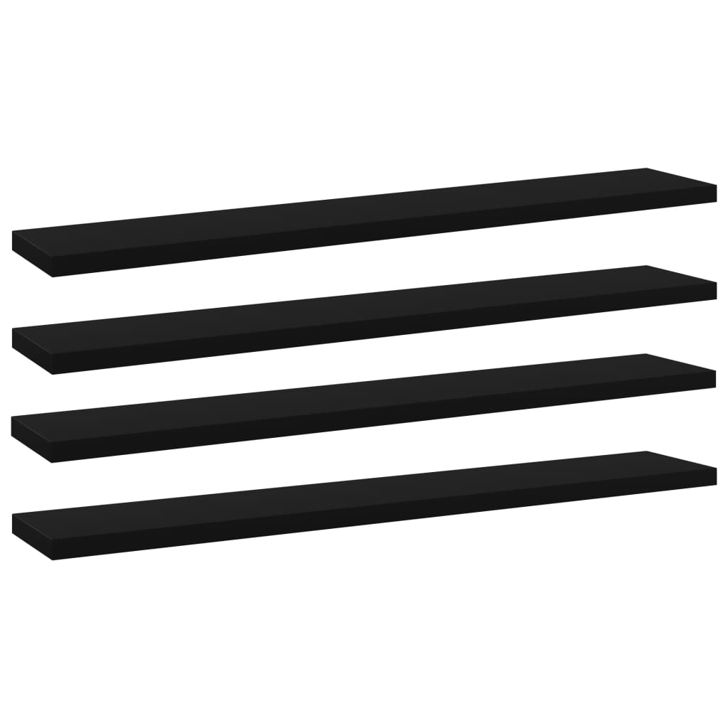 vidaXL Panneaux de bibliothèque 4 pcs Noir 60x10x1,5 cm Aggloméré