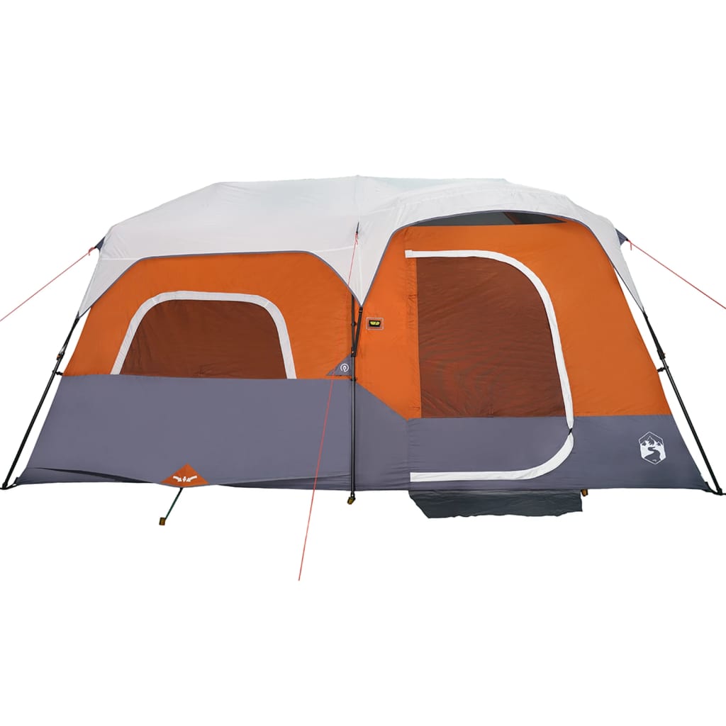 vidaXL Tente de camping et lumière LED 9 personnes gris clair orange