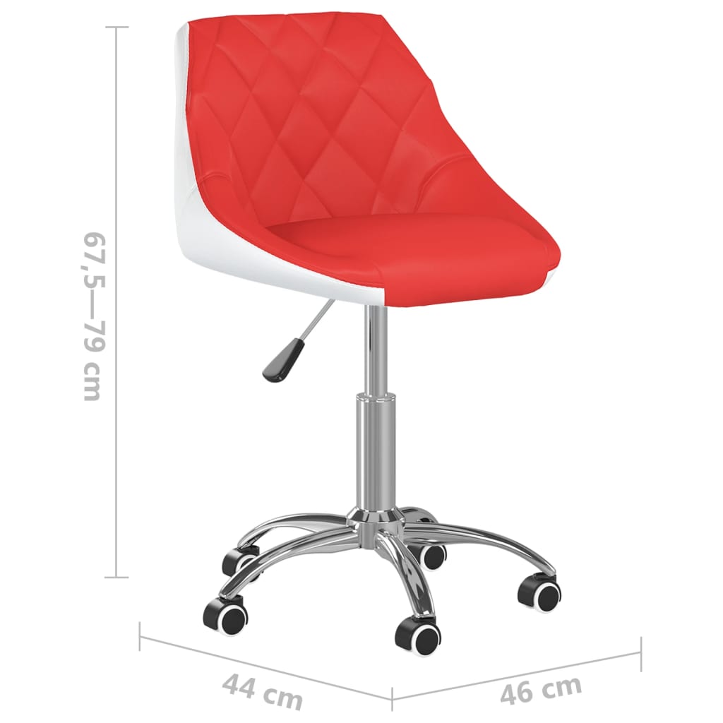 vidaXL Chaise pivotante de salle à manger Rouge et blanc Similicuir