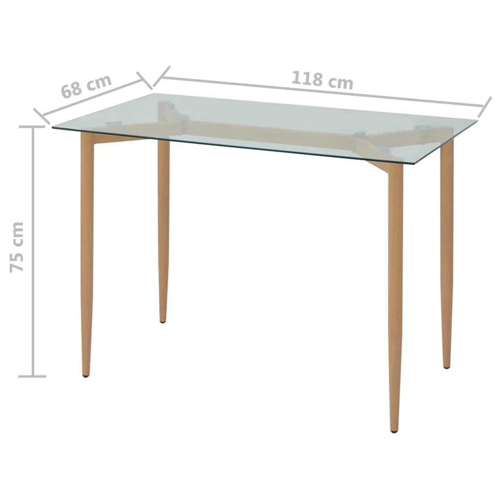 vidaXL Table de salle à manger 118 x 68 x 75 cm