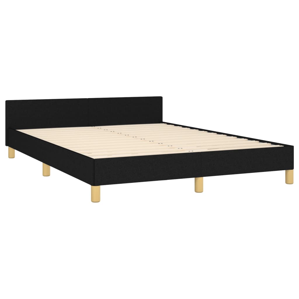 vidaXL Cadre de lit sans matelas noir 140x200 cm tissu