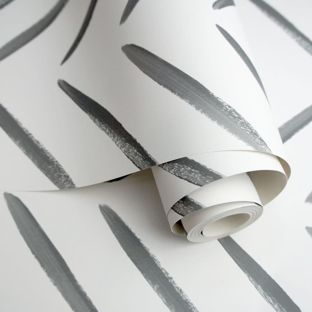 DUTCH WALLCOVERINGS Papier peint Chevron Noir et blanc