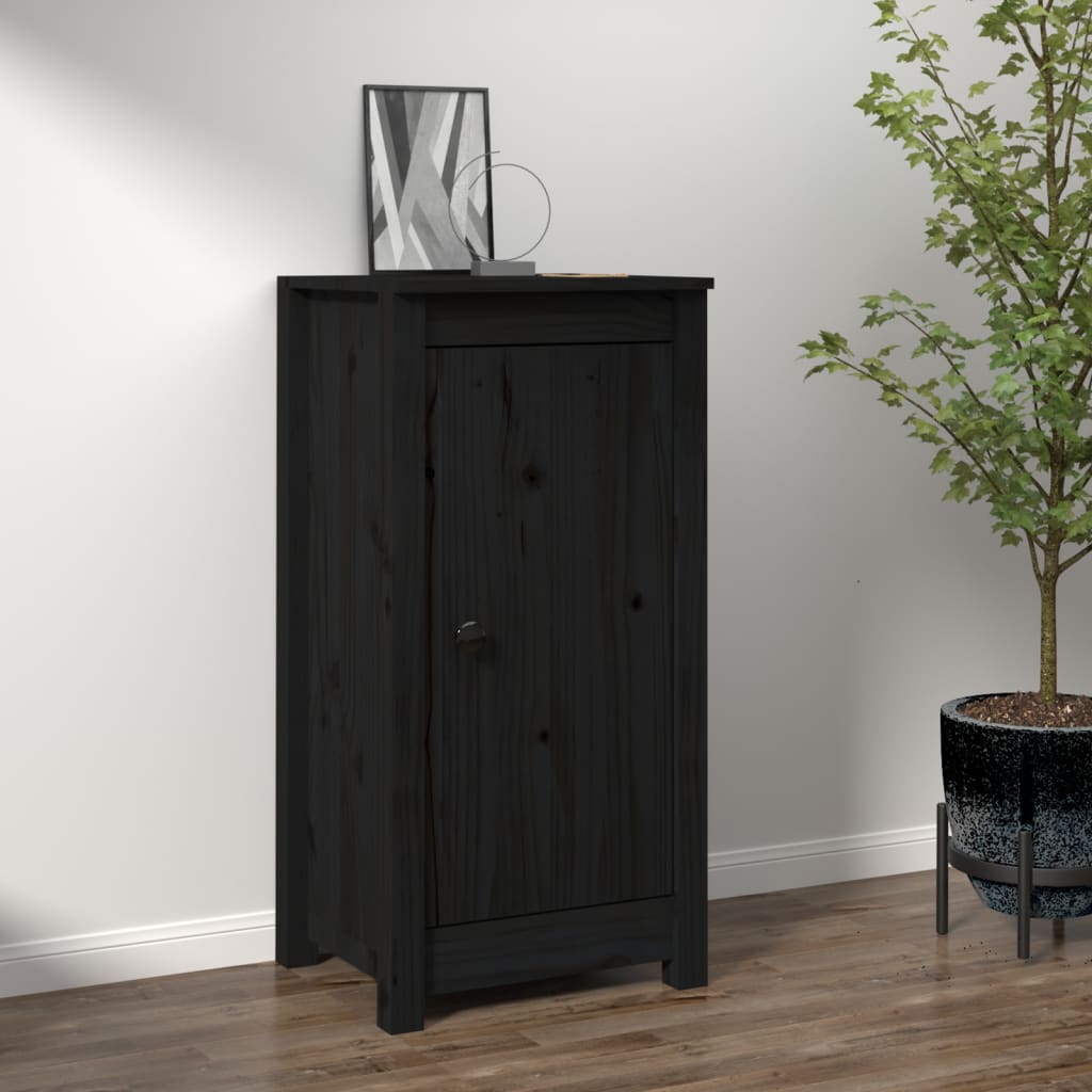 vidaXL Buffet noir 40x35x80 cm bois massif de pin