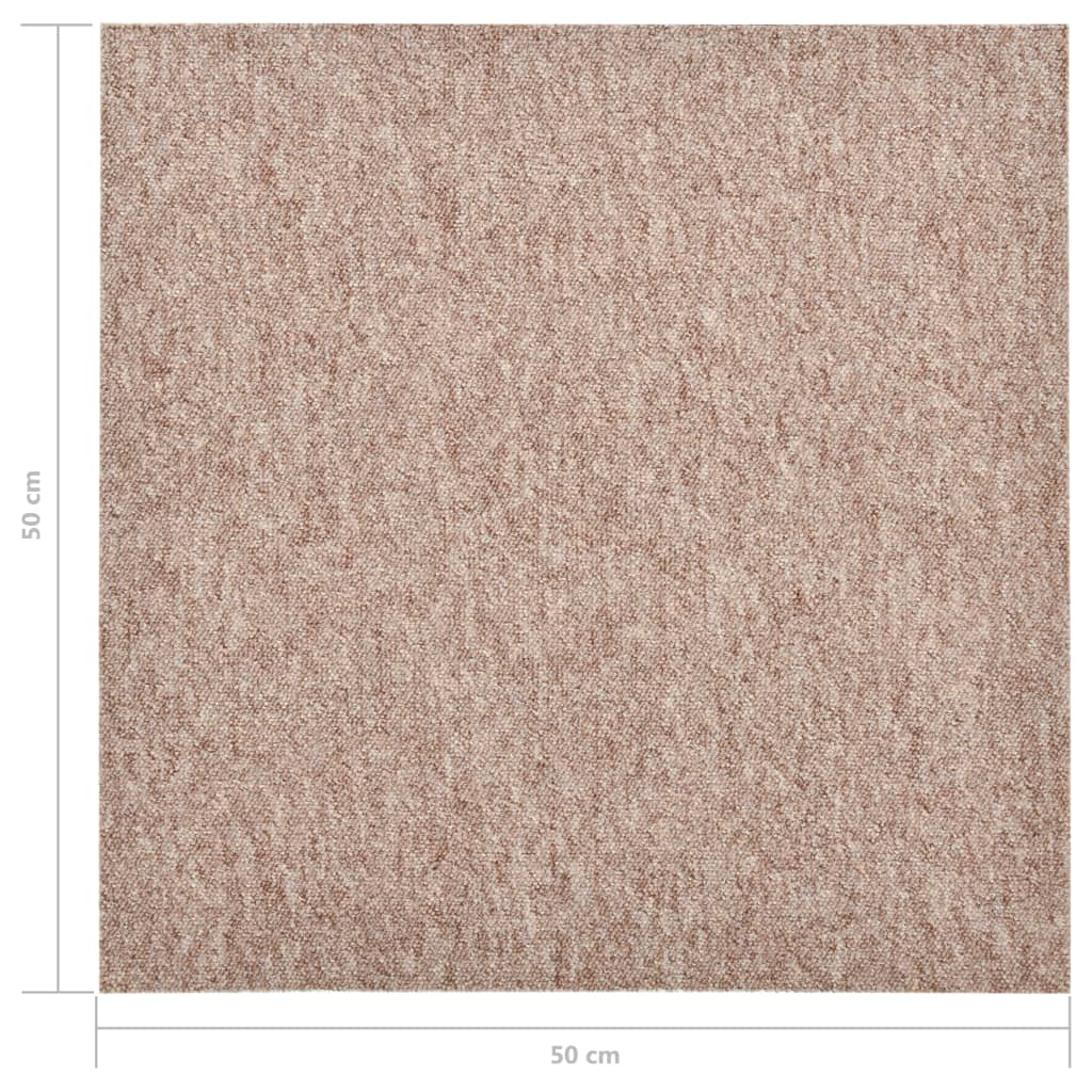 vidaXL Dalles de tapis de sol 20 pcs 5 m² 50x50 cm Beige