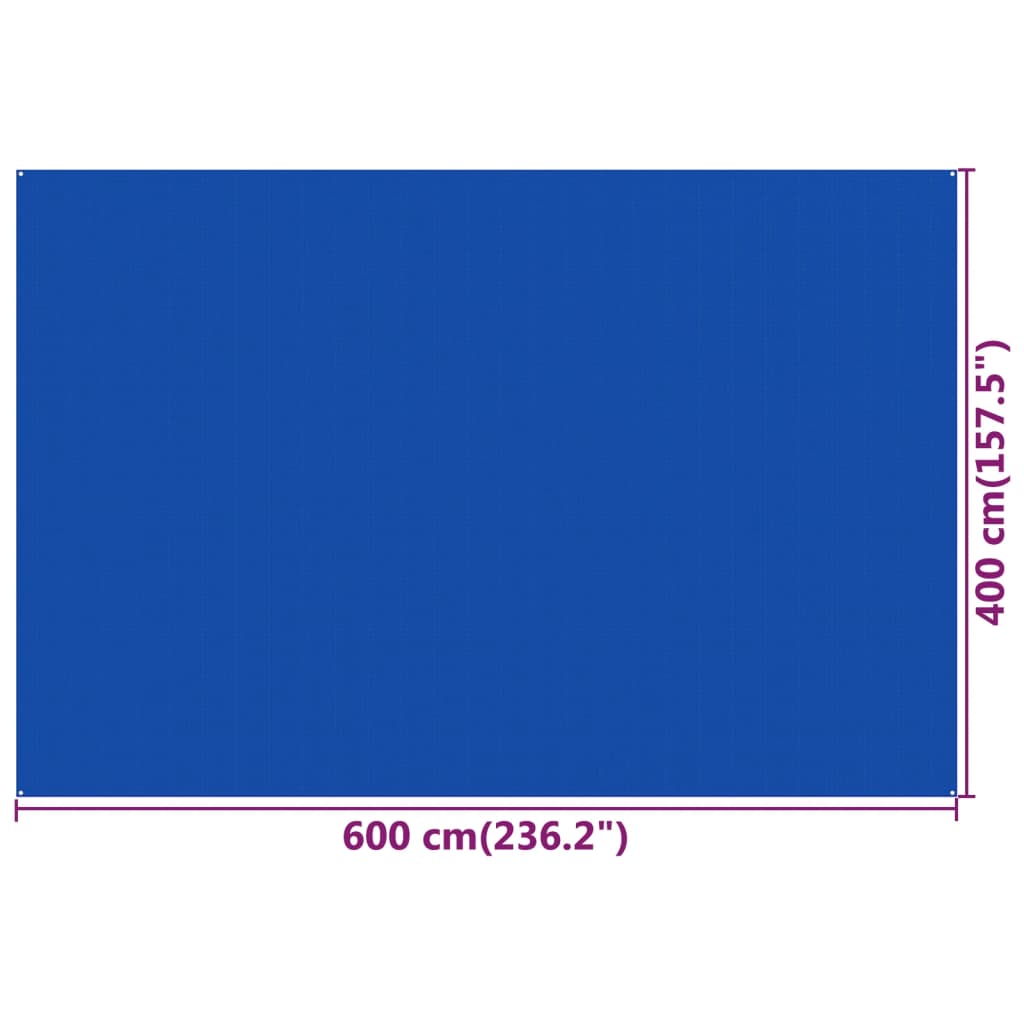 vidaXL Tapis de tente 400x600 cm Bleu PEHD