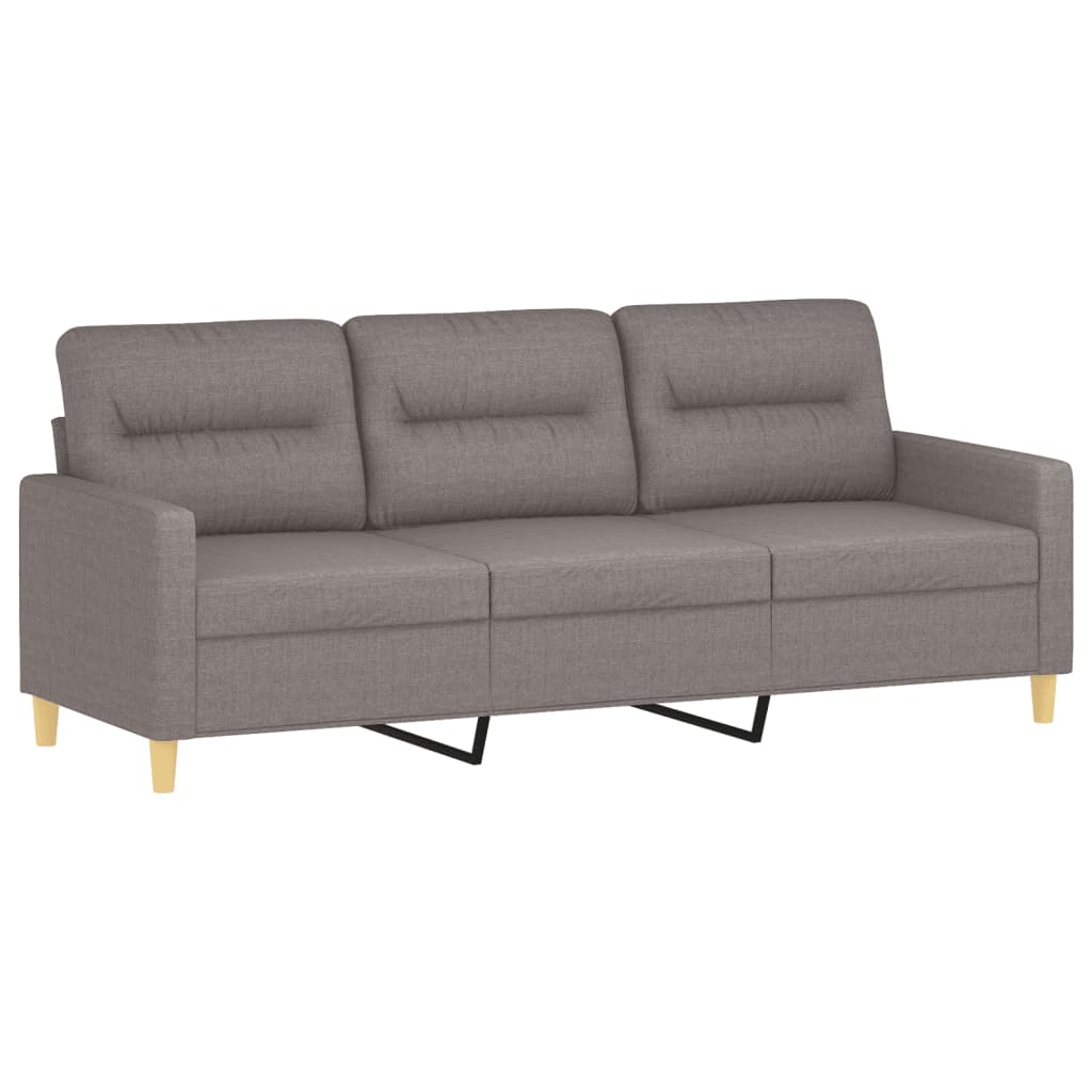 vidaXL Canapé à 3 places avec repose-pieds Taupe 180 cm Tissu