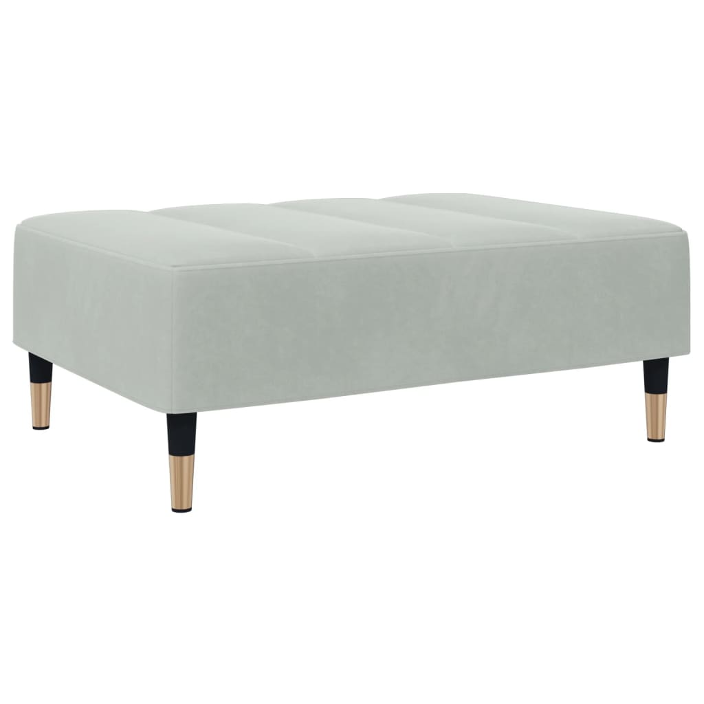 vidaXL Repose-pied gris clair 77x55x31 cm velours